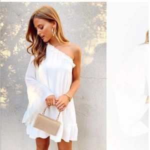 Show Me Your MuMu Wonder Mini Dress ~ White Silky Crepe × 1
L